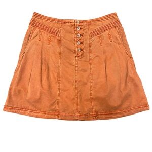 Anthropologie Orange Briony Miniskirt